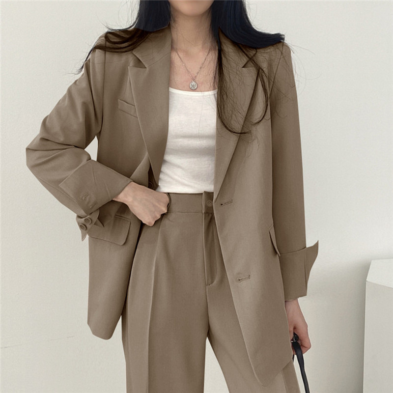 咖色西装外套女2025年春秋小个子炸街新款时尚l韩版休闲西服套装