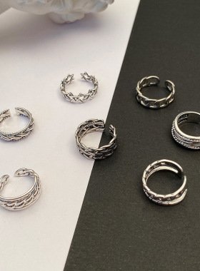 ins潮网红戒指可调节女简约冷淡风开口食指韩版女士百搭时尚个性