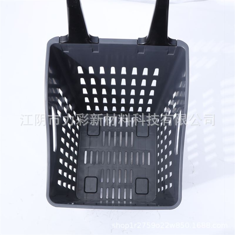 拉杆超市带轮手拉篮卖场便利店塑料购物篮子超市买菜框购物车大号