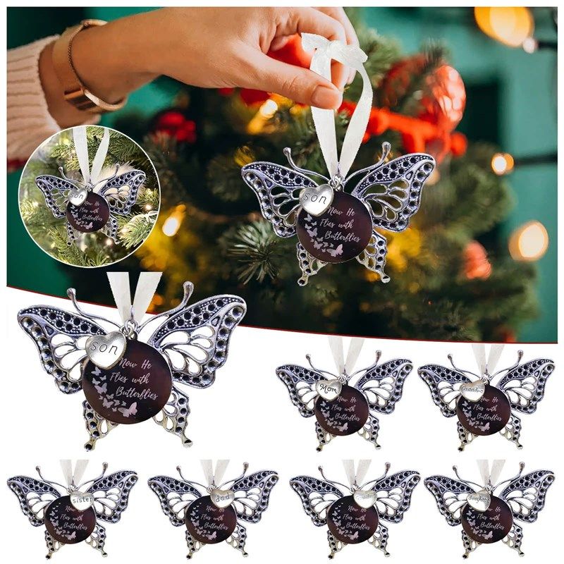 Memory Butterfly Pendant Necklace Souvenir Picture Bauble