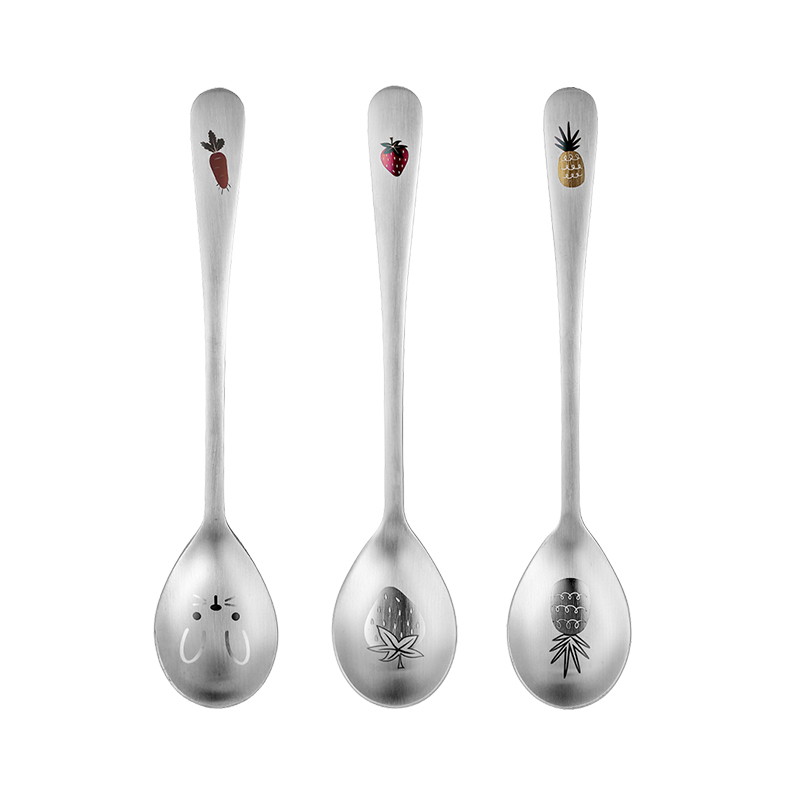 304不锈钢勺子可爱创意西餐甜品勺 家用喝汤调羹学生吃饭长柄汤匙