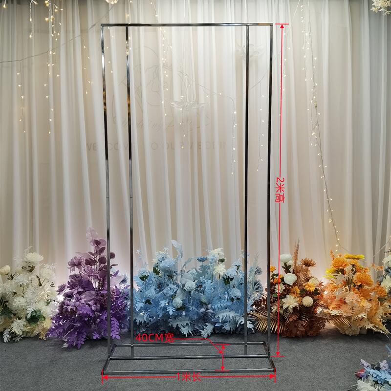 好货新款镀金背景架婚庆铁艺道具户外婚礼装饰方形架子屏风指示牌