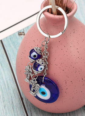 2021 Turkish Evil Eye Keychains Lucky Blue Eye Fatima Hand