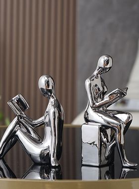 意式极简摆件创意现代简约书挡人物玄关客厅酒柜电视柜办公室轻奢