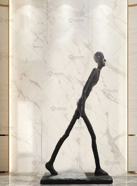 简约样板房酒店创意人物雕塑摆件玻璃钢抽象工艺品售楼处软装饰品
