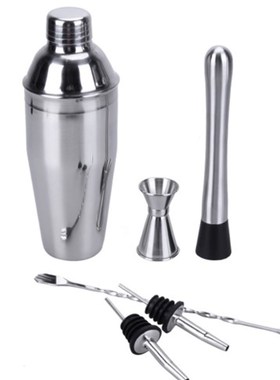 6Pcs 750ml Stainless Steel Cocktail Shaker Bar Set Wine Mart
