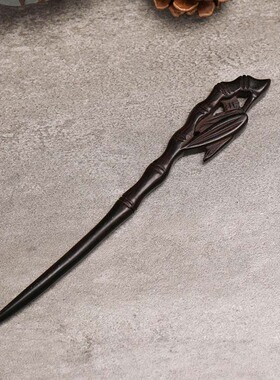 Handmade Carving Ancient Chinese Hairpin Black Sandalwood Ha