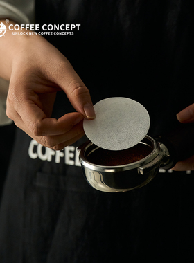 咖概念咖啡滤纸51/53/54/58mm咖啡机手柄专用圆形粉碗二次滤水纸