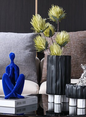 克莱因蓝软装饰品摆件雕塑抽象创意现代简约女神人物样板间别墅