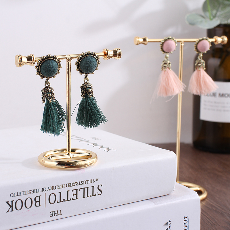 2019新款金色简易耳环耳钉展示架柜台展示架铁艺小饰品耳饰收纳