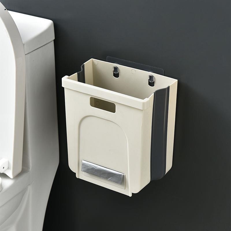 折叠悬挂壁挂收纳整体橱柜厨房垃圾桶黏贴式无痕贴免打孔厕所卧室