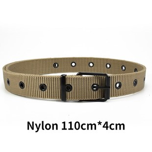 New Nylon Eyelet Pin Buckle Belt Man Fashion Square Buckle I