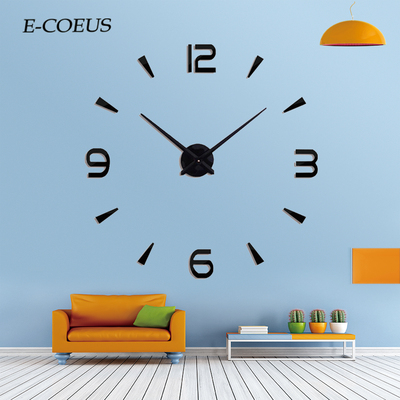 New Size New Black Color Wall Clocks Home Decor Movement Mec