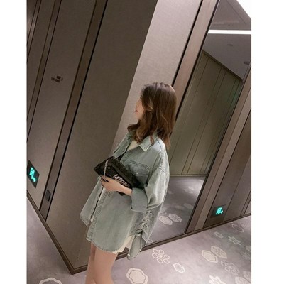 牛仔外套女2024新款春秋宽松韩版bf中长款潮ins休闲复古夹克上衣