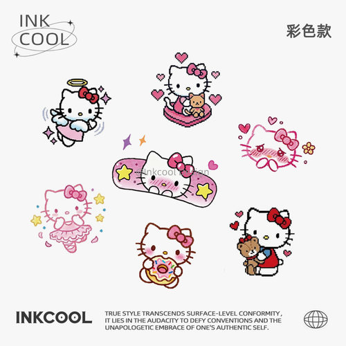少女可爱hellokitty彩色纹身贴