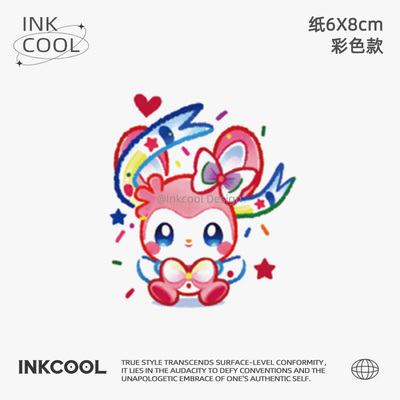 INKCOOL 仙子伊布纹身贴2026新款防水持久彩色可爱纹身贴IC078
