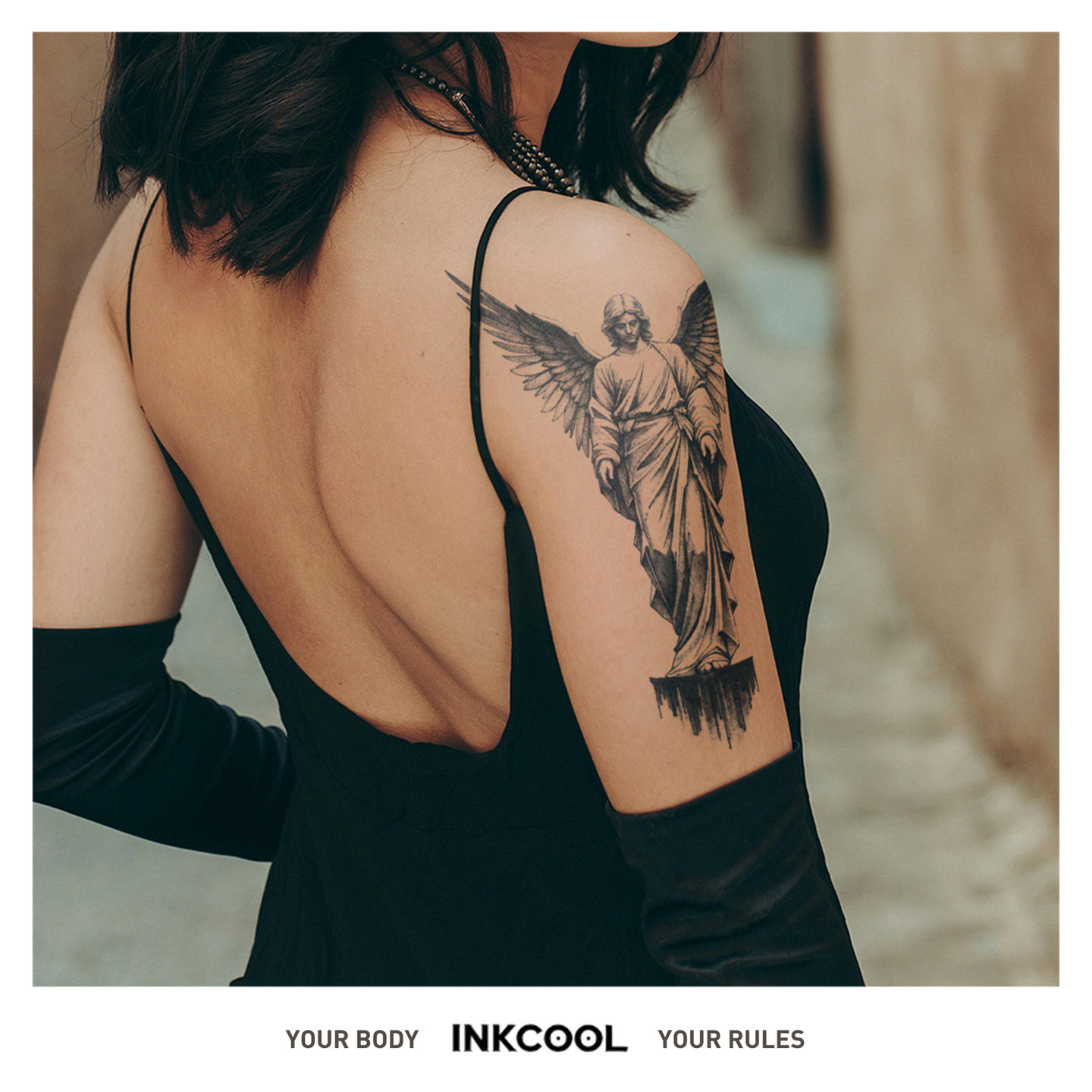 INKCOOL 天使像纹身贴个性防水防汗持久植物草本纹身贴男女IK132