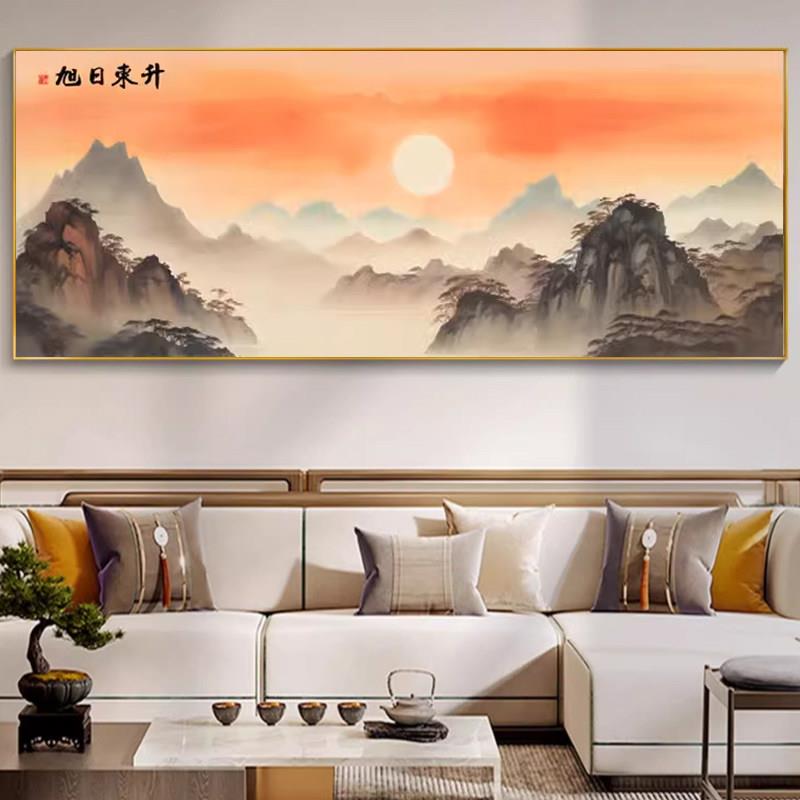 钻石画2026新款旭日东升十字绣钻石绣客厅大气国画山水贴钻画满钻