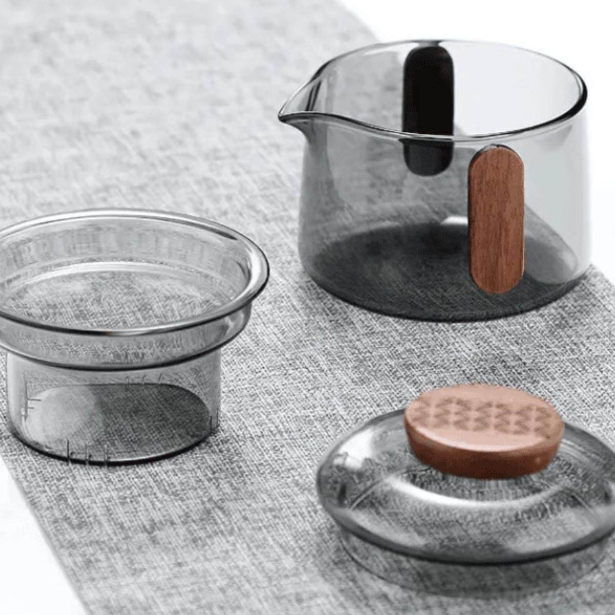 玻璃茶具手抓壶泡茶创意双耳防烫泡茶碗内胆过滤盖碗小巧,餐饮具,旅行茶具,淘宝优惠券,粉丝福利购,淘宝优惠卷