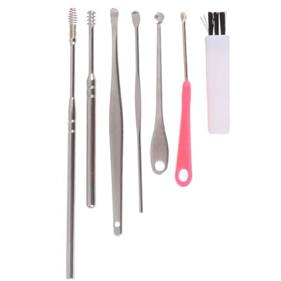7Pcs/set Ear Wax Pickers Stainless Steel Earpick Wax Remover