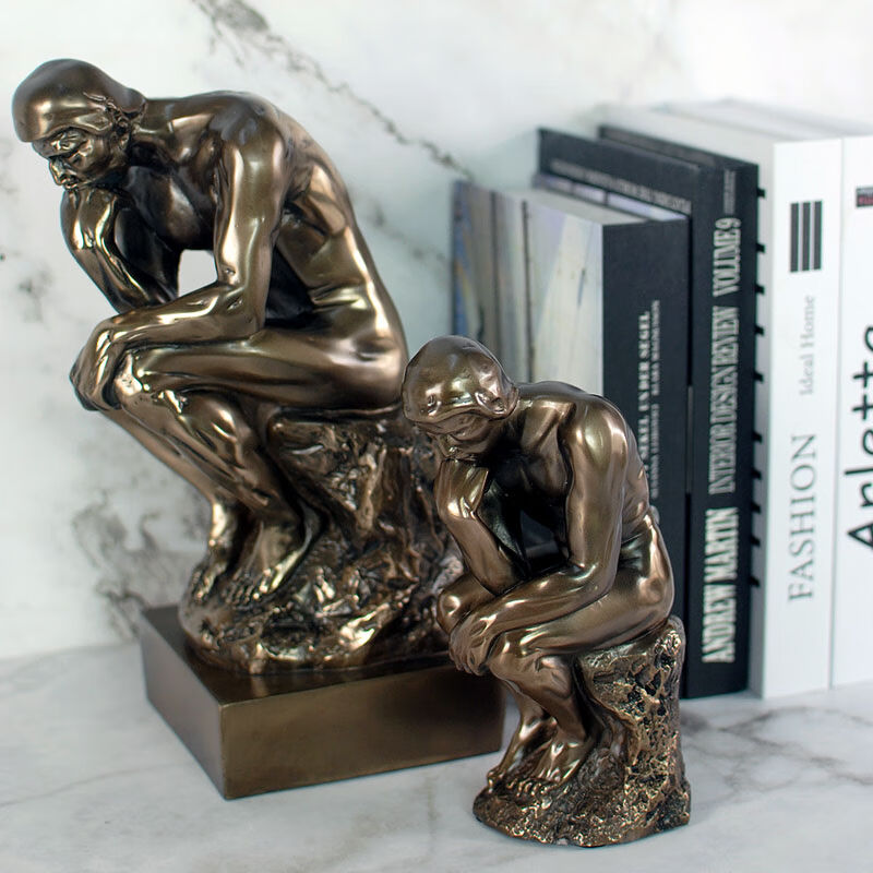 仿铜欧式摆件罗丹思想者思考者雕塑工艺礼品摆饰办公室样板间装饰