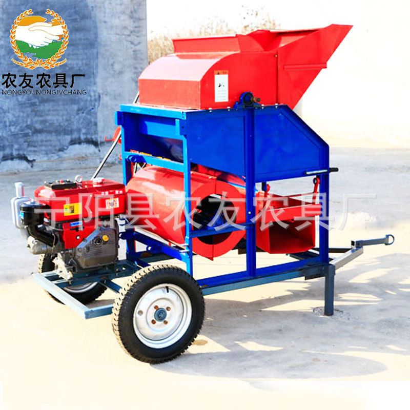安徽明光摘花生机400型打果机果子脱粒机柴油机版家用打花生机