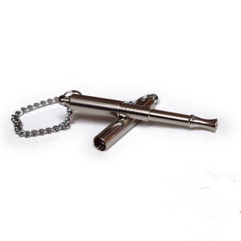 狗狗训练笛子训犬哨鹰笛鸽笛口哨 带嘴套配挂链不锈钢超声波犬笛