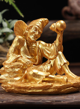 汽车小摆件济公装饰品创意可爱摇头活佛车载家居茶台茶盘禅意茶宠