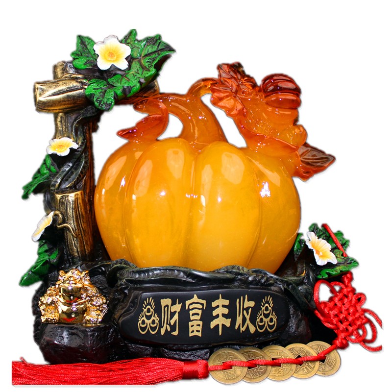 新南瓜摆件新中式家居玄关客厅电视酒柜工艺装饰品乔迁新居开业礼