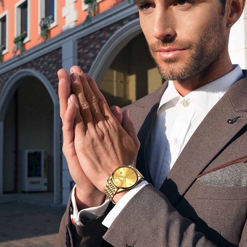 MenSimplicity Modern Quartz Watch Stainless Steel waterproof