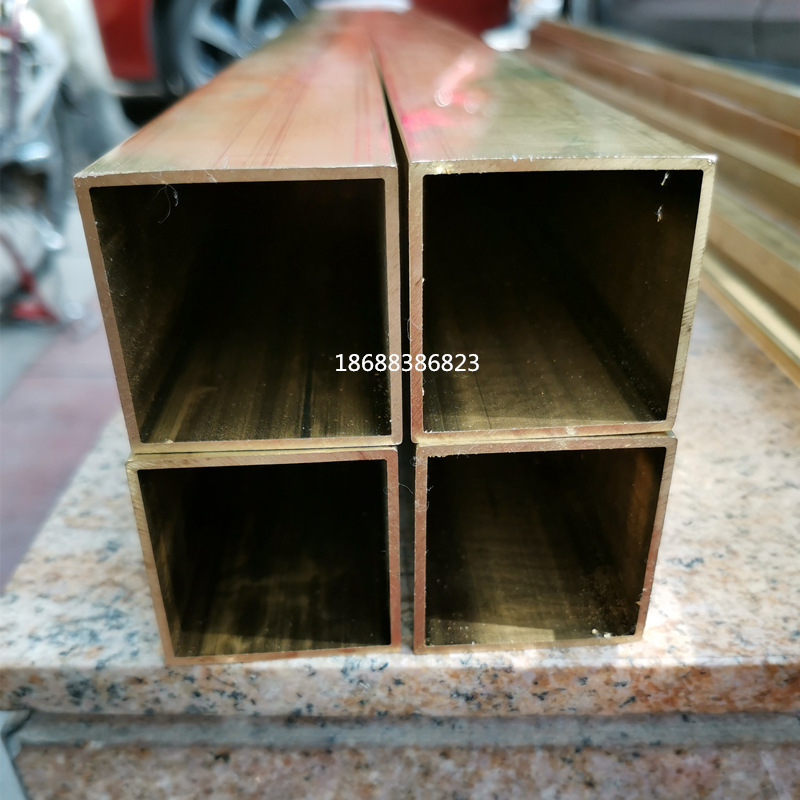 新品家俱装饰黄铜j方管 空心矩形四方铜管 铜方通 H63扁黄铜管加