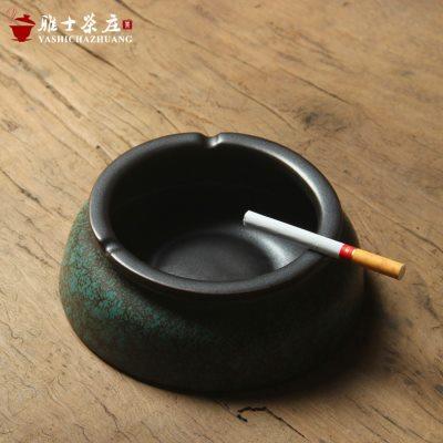 日式防风烟灰缸创意时尚潮流办公室客厅茶几现代简约个性家用陶瓷