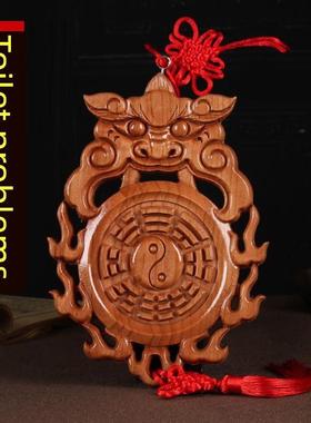 解决厕所的问题[虎头桃木兽头八卦镜浴室挂件解决厕所到门口卧室
