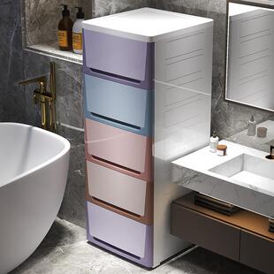 加高加深夹缝收纳柜抽屉式厨房化妆室缝隙置物架浴室塑料窄边柜子