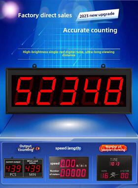 LED计数电子看板RS485通讯数码管显示屏车间产量节拍室内单色定制