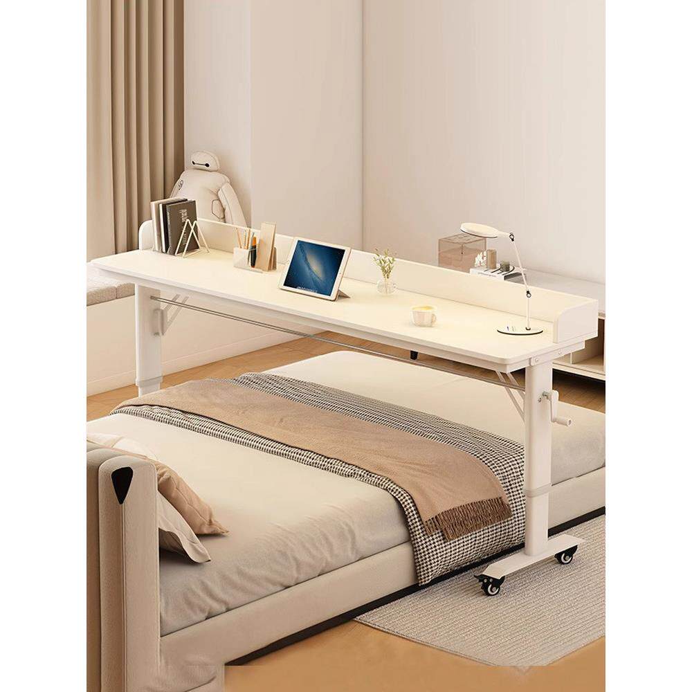 跨床桌家用床上桌靠墙办公桌阳台床尾学生书桌移动懒人升降电脑桌