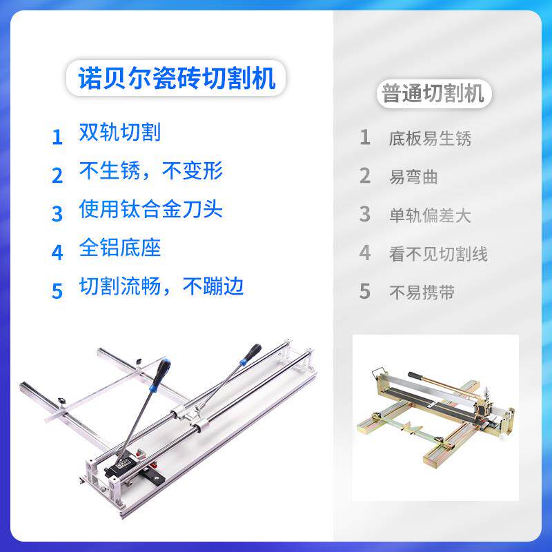 德国精装进口诺贝尔瓷砖推刀手动1.2米双轨高精度1800岩板磁砖地