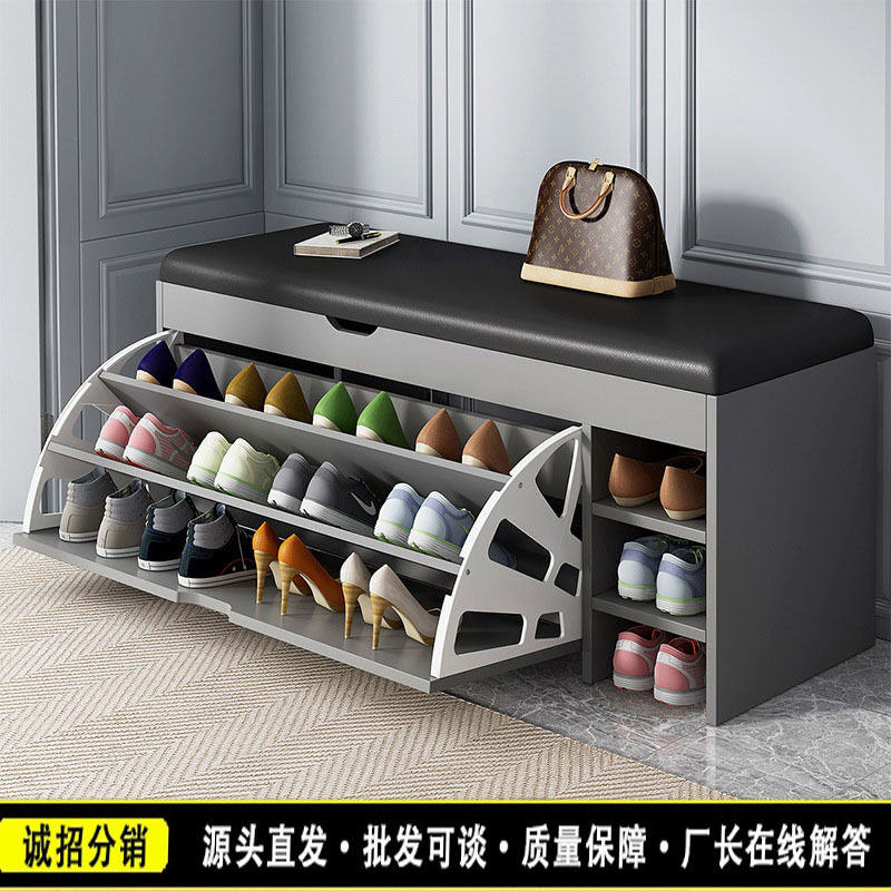 家用客厅一体鞋柜大容量收纳玄关柜带座凳翻斗鞋柜客厅玄关储物柜
