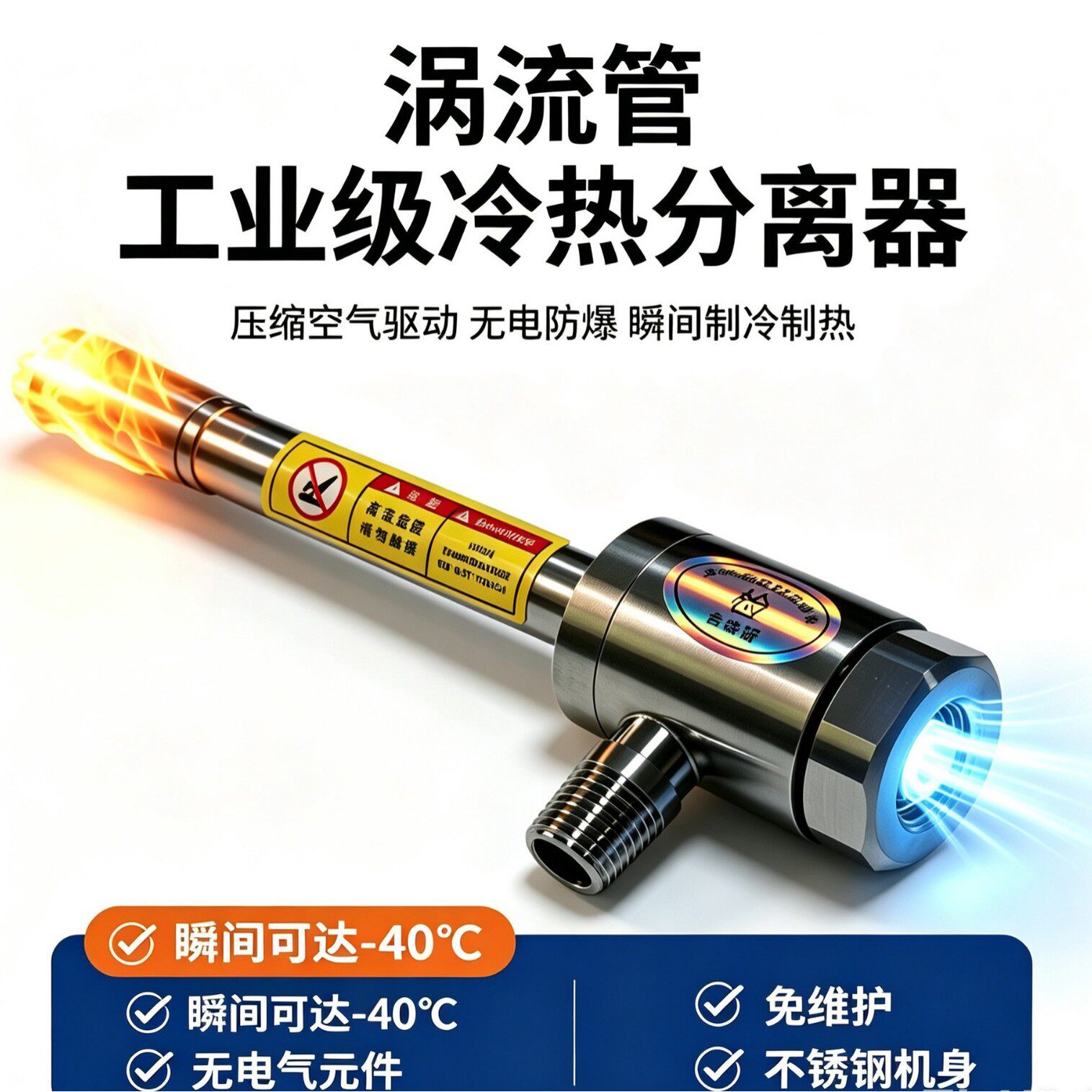 不锈钢涡流管冷却器急速低温涡旋管压缩空气冷却装置深圳厂家直售