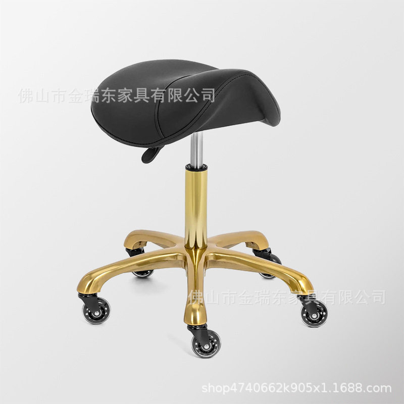 沙龙美容椅鞍座PU皮革理发椅美容凳可升降美甲店批发足疗中心脚凳