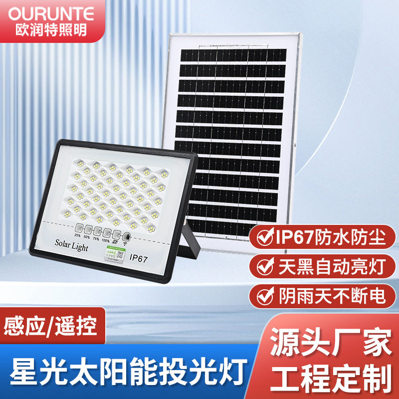 LED星光太阳能投光灯户外防水庭院照树灯草坪景观楼梯工程节能