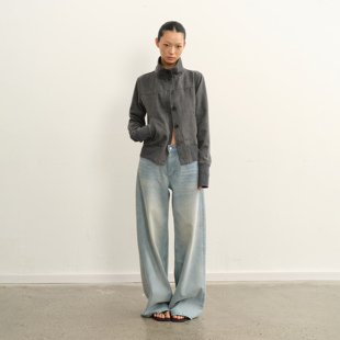 立领夹克外套女休闲工装 LINY 复古水洗做旧短款 25AW 上衣 LIBERTY