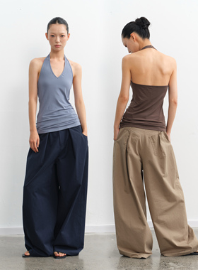 LINY LIBERTY 25SS 100%棉复古风宽松直筒休闲阔腿长裤女夏弯刀裤