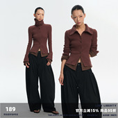 LINY 女上衣T恤 假两件收腰显瘦高弹力针织打底衫 LIBERTY 26SS