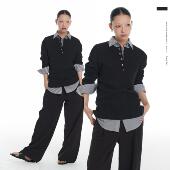 LIBERTY 衬衫 25SS LINY 复古正肩亨利衫 T恤女黑白条纹长袖 套装