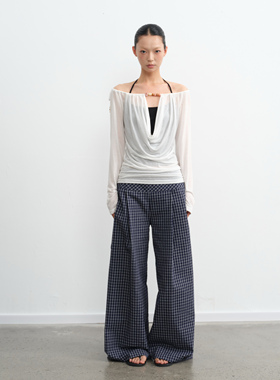 LINY LIBERTY 25SS 100%天丝莱赛尔设计感一字肩轻薄防晒长袖T恤