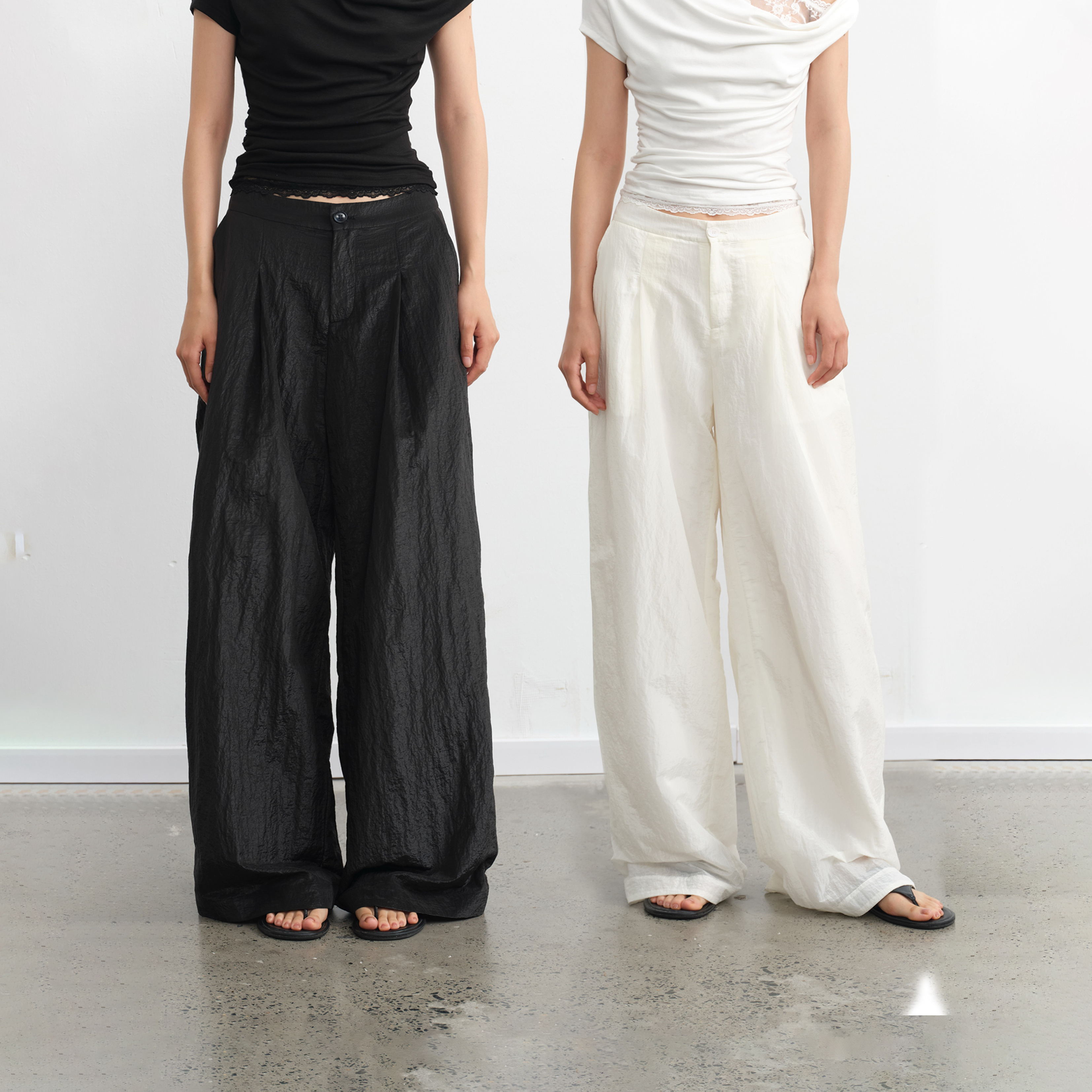 极简设计感纯色休闲长裤