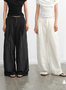 LINY LIBERTY 25SS 极简设计感纯色百搭休闲裤女直筒薄款长裤