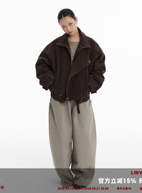 LINY LIBERTY 24SS 复古设计感立领宽松夹克夹棉拉链外套上衣