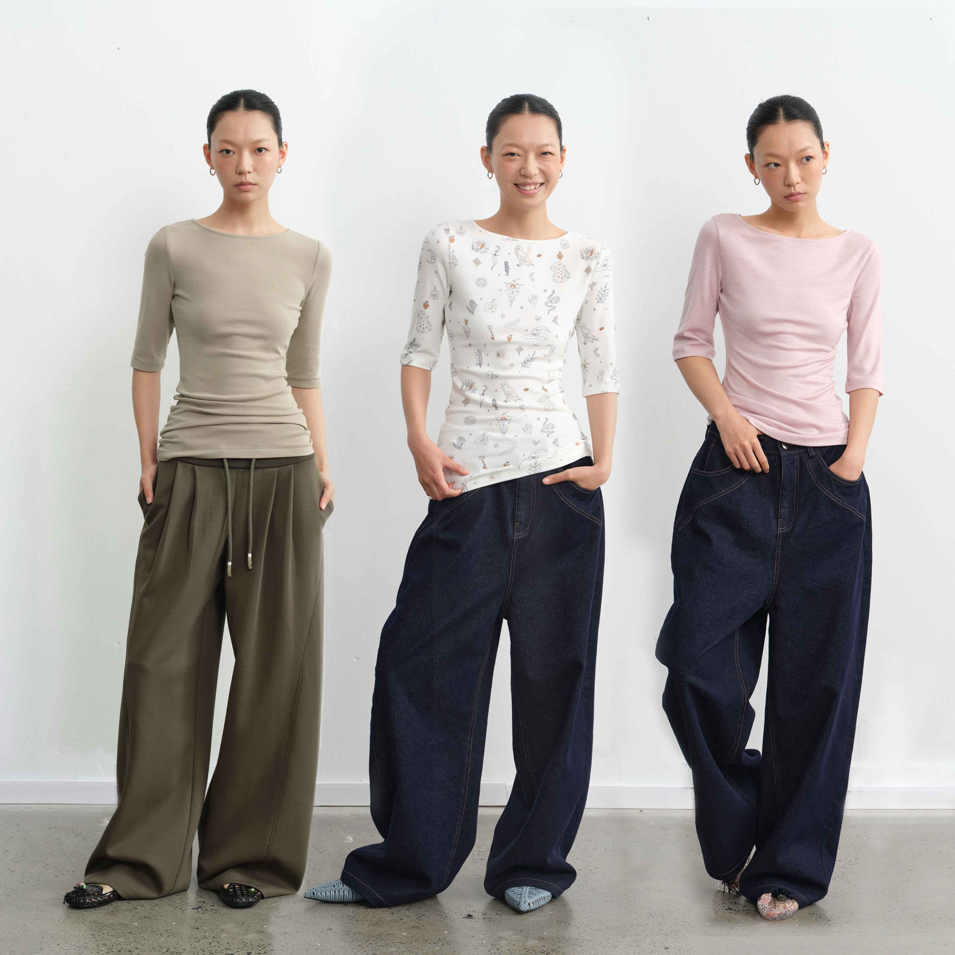 设计感纯色圆领短袖T恤女夏上衣